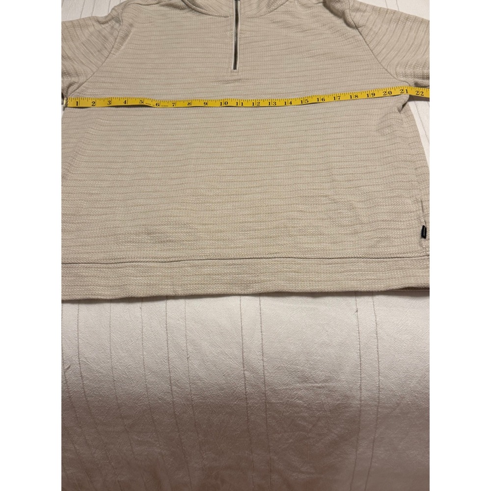 Dockers Quarter Zip Pullover Men's Medium Cream Textured Knit Mock Neck Sweater - Picture 4 of 6